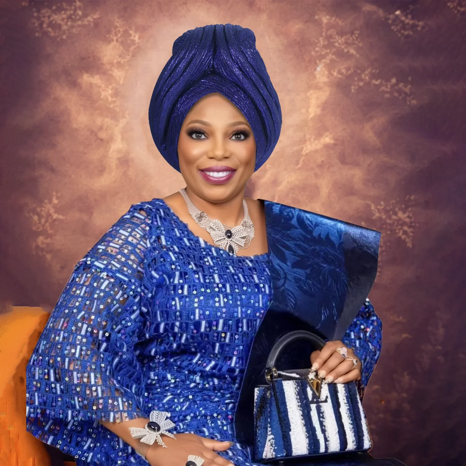 

Nigeria Wedding Party Headwear Muslim Hat Crown Style Turban Cap for Women African Lady Auto Gele Headtie