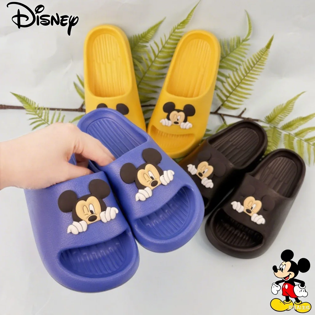 

Disney Mickey Minnie slippers anime EVA Cushion Soles Slippers Cute Outdoor Cartoon Shoes Girl's Indoor Sandals Christmas gift