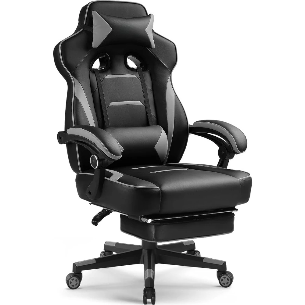 

Office Chair, Racing Style, 350 lb Ergonomic High Back Lumbar Support and Recliner, with Footrest, Office Chair