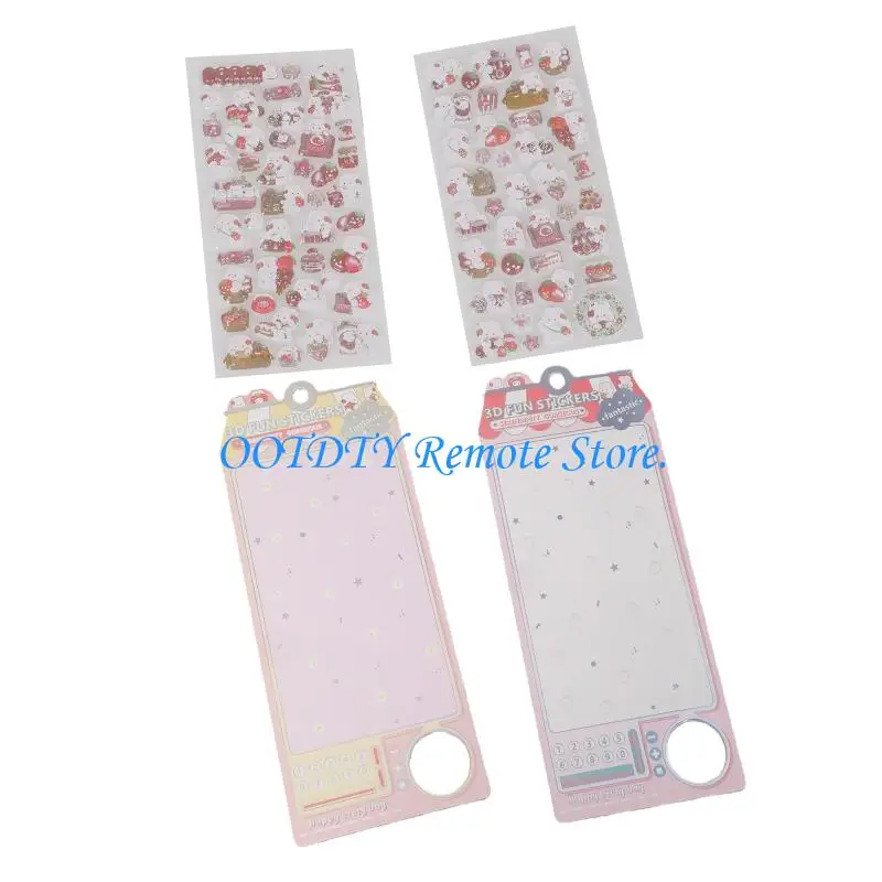 

Embossed Bunnies Animal Sticker for Journal Planner Phone Case Scrapbooking