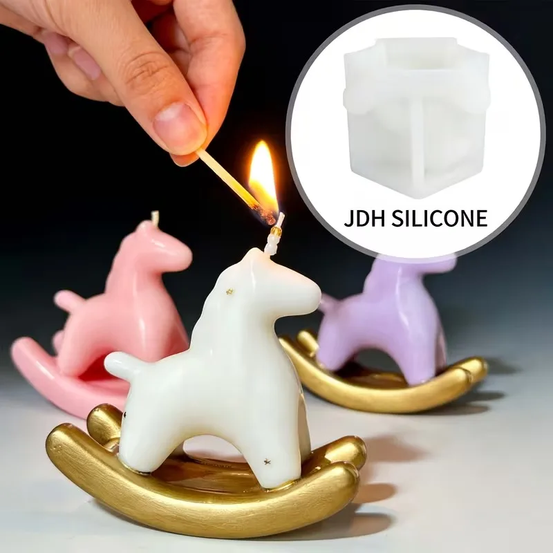 2026-Resin Silicone Molds 3D Rocking Horse Silicone Mold, Creative Cute Pony Candle Mold Home Decor/Gift Ornament Epoxy Resin