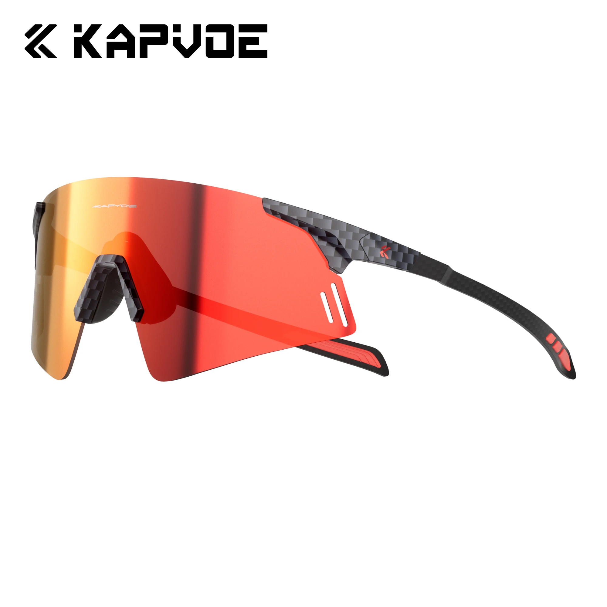 

KAPVOE Carbon Fiber Running Sunglasses Outdoor Bicycle Sunglasses HD Sports Hiking Drive Cycling Glasses Fashion MTB Glasses