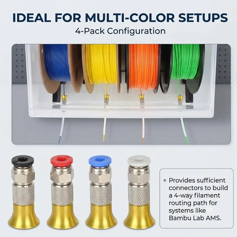 PC4‑M6 Straight Pneumatic Connector 3D Printer Filament Dryer Box M6 Feed Fitting Coupler For  Tube Extruder Repair Parts
