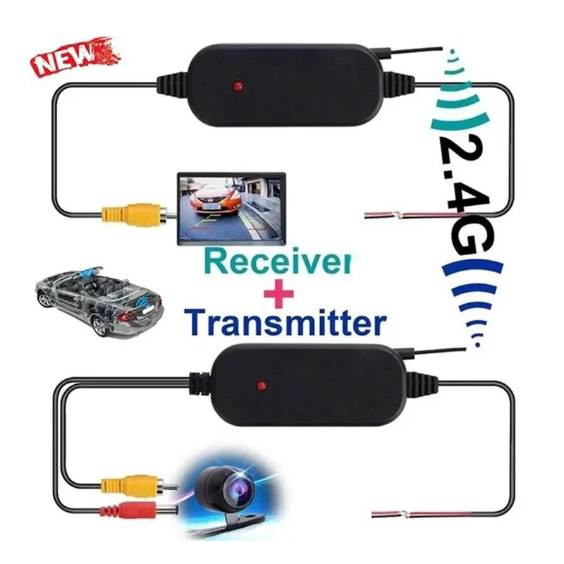 

2.4G Wireless Transmitter & Receiver for Car Reverse Rear View Backup Camera and Monitor Parking Assistance Vehicle CAM