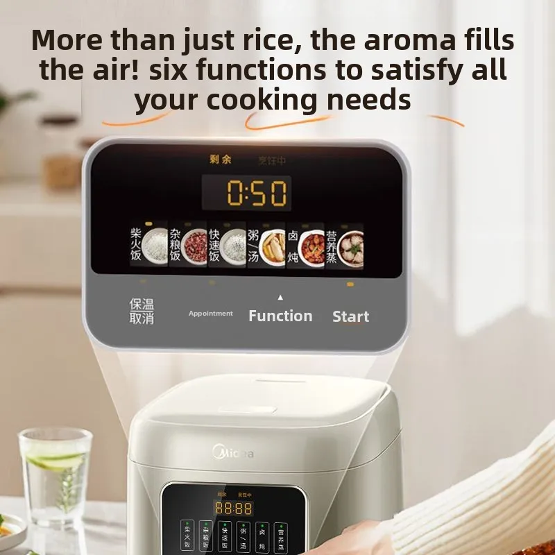 316L stainless steel rice cooker with uncoated inner pot, 4L/5L large capacity, multi-functional rice cooker