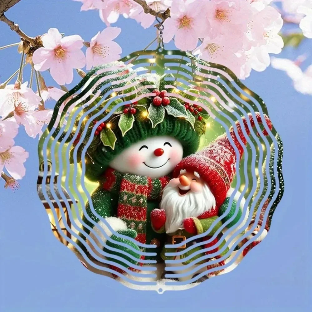 

3D металлический колокольчик «Снеговик Санта-Снеговик» — рождественский декор с золотым зеркальным отражением, открытый сад и газонный орнамент