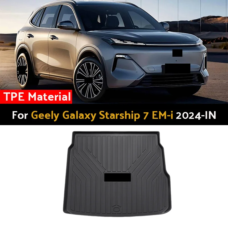 TPE Material Car Rear Trunk Mats For Geely Galaxy Starship 7 EM-i 2024-IN Waterproof Rear Trunk Cargo Liner Carpets Pads