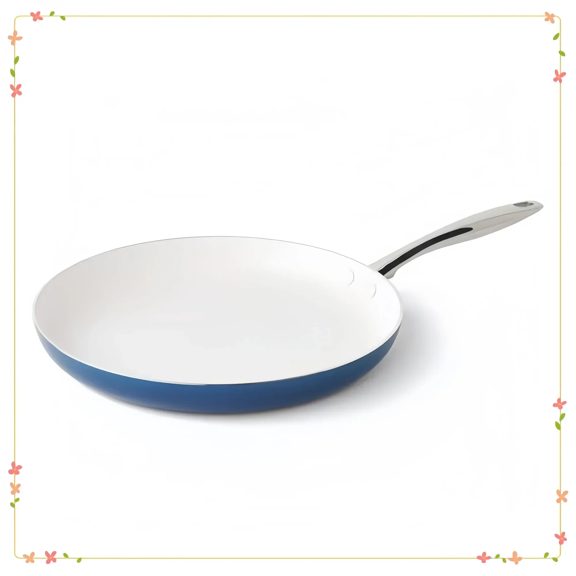 

12-дюймовая керамическая сковорода с антипригарным покрытием, джинсовая синяя