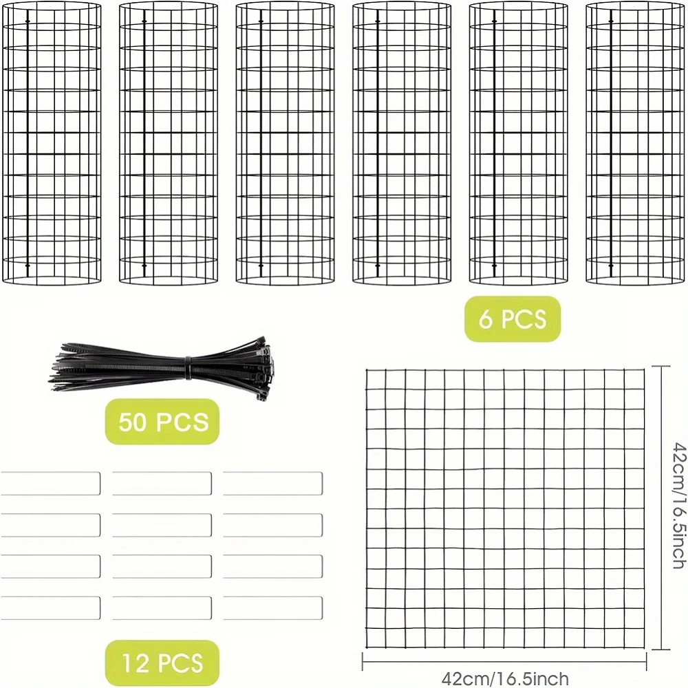 6 قطعة قفص شجرة حماية الحديقة مع روابط بسحاب وأوتاد شجرة معدنية يلتف حامي لحاء النباح التالف #6