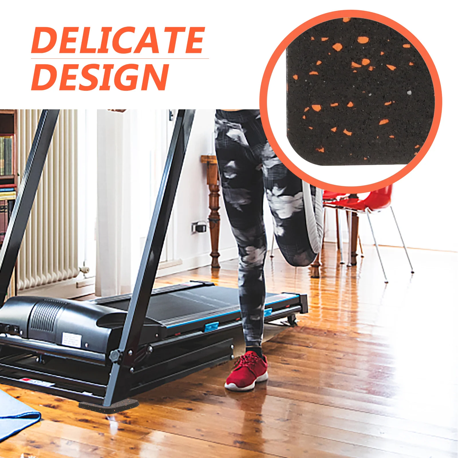 

6Pcs Treadmill Mat Rubber Shock Absorbing Pad Colorful Dot Mat for Gym Home Exercise Equipment