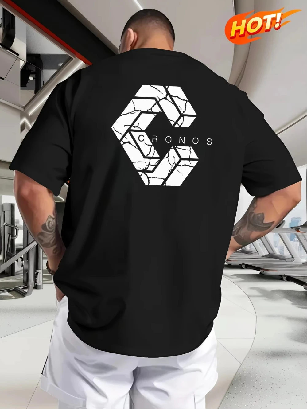 2026 Men's & Women's Oversized T-Shirt Cotton Iconic Kronos Print Tee, Loose Fit Short-Sleeve Shirt Suitable for Summer
