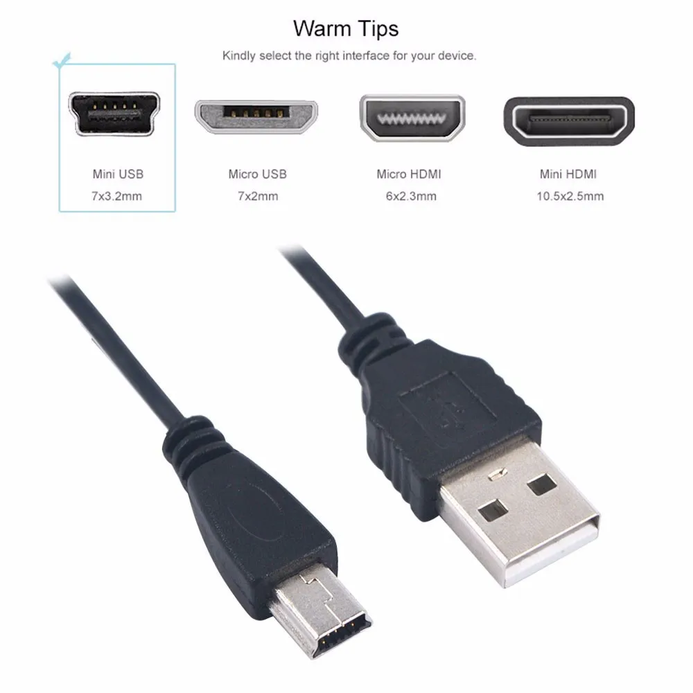 1/2Pcs 80cm Universal 5Pin Mini USB Data Cable Charging Charger Cord Cables Wire Connector for MP3 MP4 Player Old Phone Camera