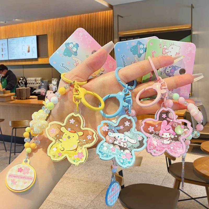 Sanrio Hello Kitty Cinnamoroll My Melody Kuromi Starlight Dance Series PVC Doll Keychain Kawaii Book Packaging Ornament Pendant