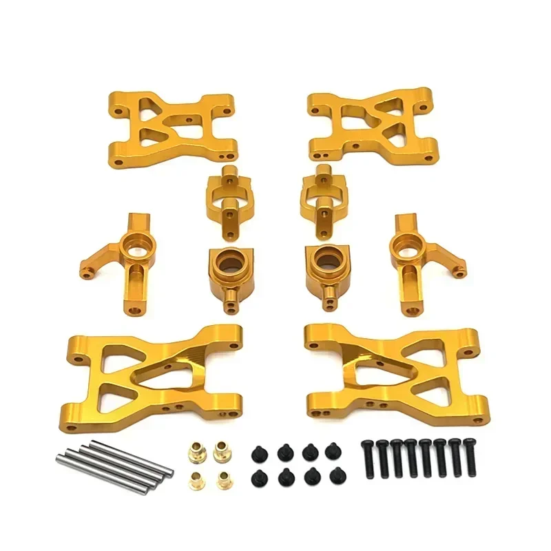 Atualização de metal, braços oscilantes dianteiros e traseiros, haste de tração, copo de direção, assento C, conjunto, para peças de carro WLtoys 1/10 104072 RC