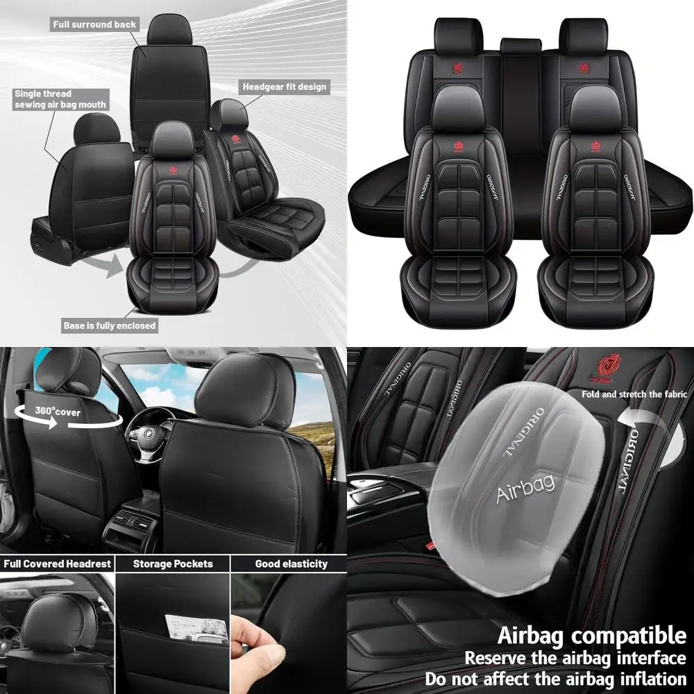 

Удобный чехол на автомобильное сиденье, полный комплект, водонепроницаемые автомобильные чехлы премиум-класса, подушки безопасности, совместимые с подушками для автомобильных сидений, защита для большинства