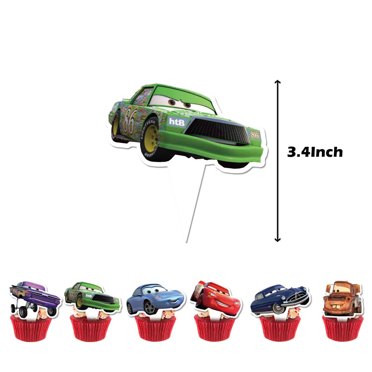 Cartoon Car Theme Birthday Party Decoration Set Banner Hanging swirls Cake Balloon  for Kids Party Decoration