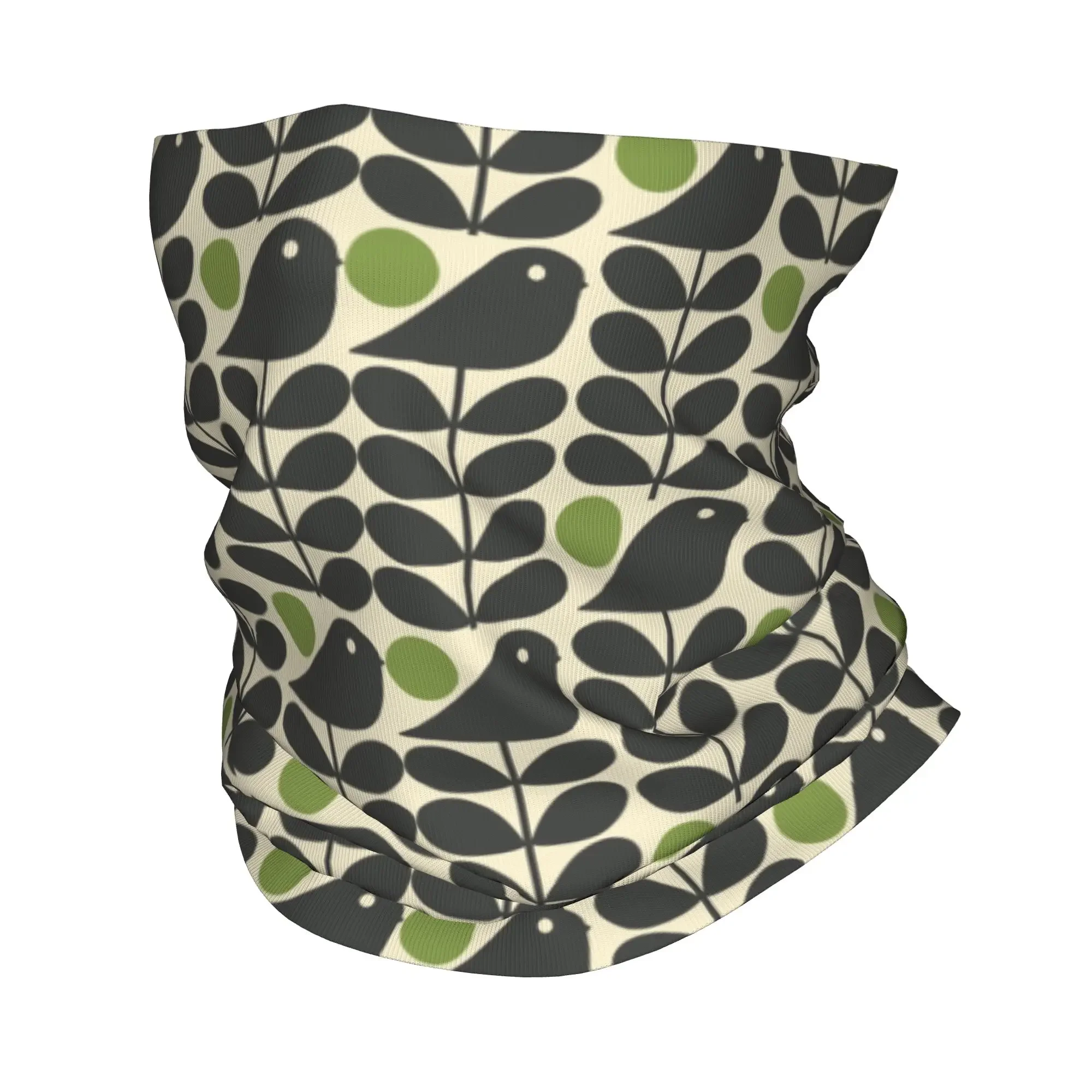 Orla Kiely Multistem Birds Neck Gaiter Women Men Windproof Winter Scandinavian Flower Bandana Scarf for Hiking