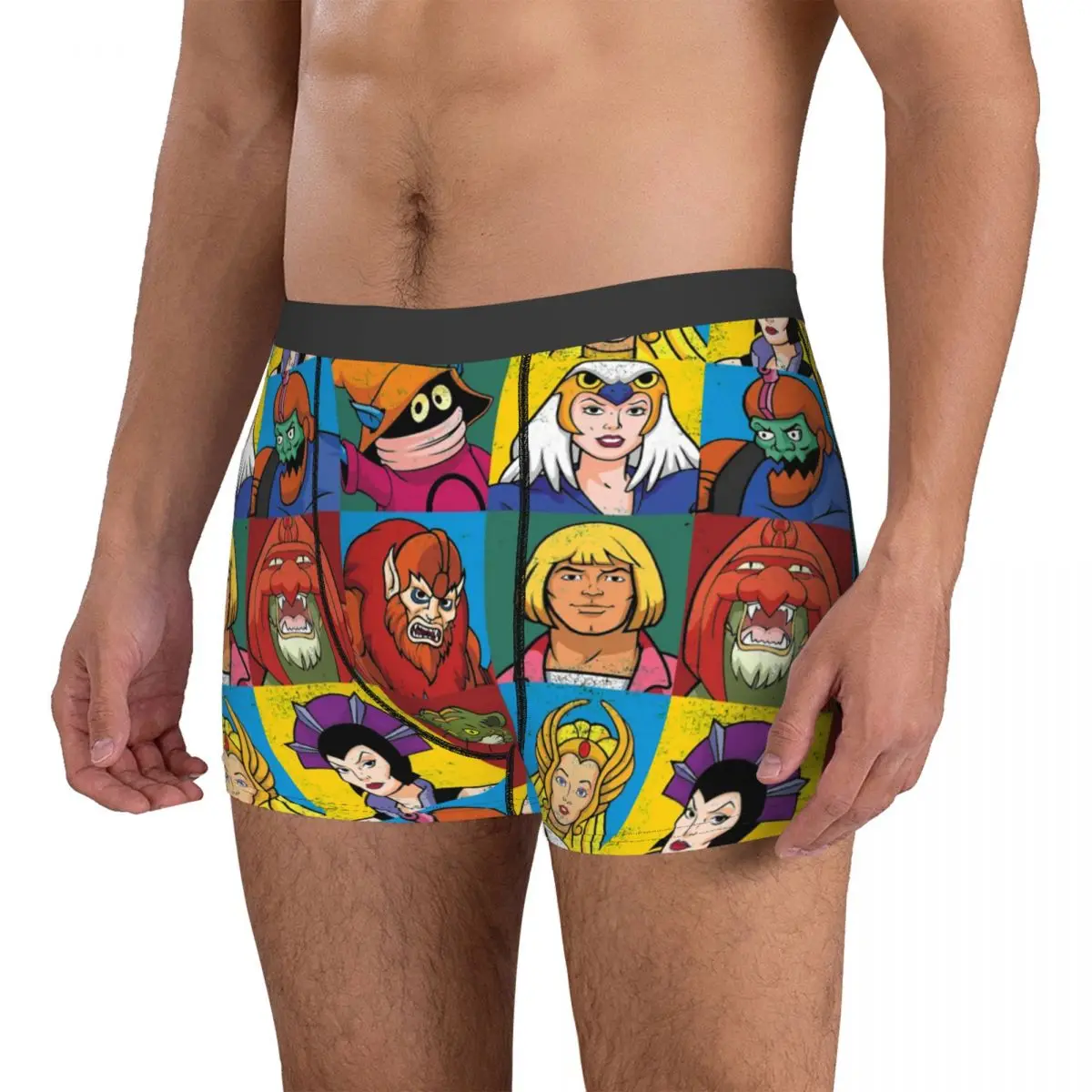 Boxer He-Man And Friends Shorts Panties Man Underwear Masters Of Universe Skeletor Heman Mid Waist Underpants for Male Plus Size