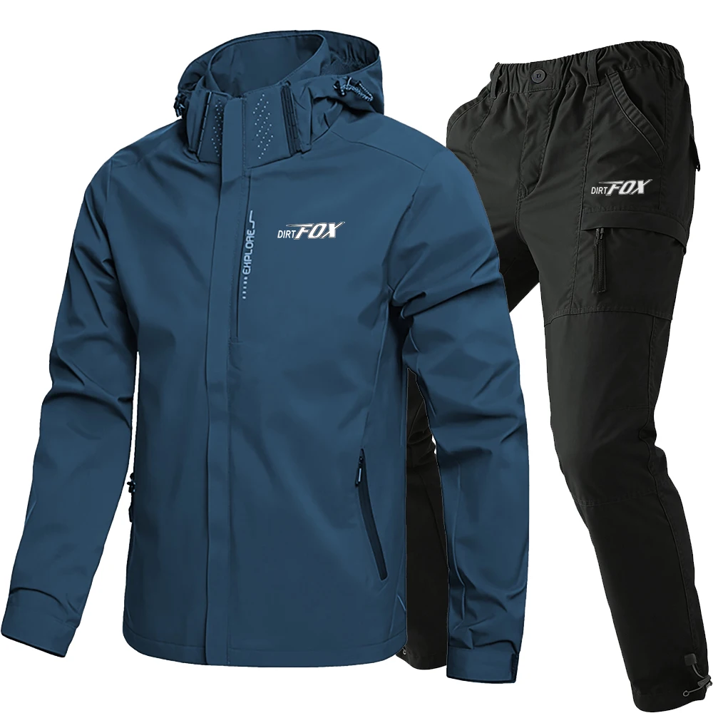 AliExpress DIRTFOX Cycling Jacket Men Set Windproof Waterproof Motorcycle Mountain Bike Windbreaker MTB Pants Bicycle Trousers Outdoor Suit