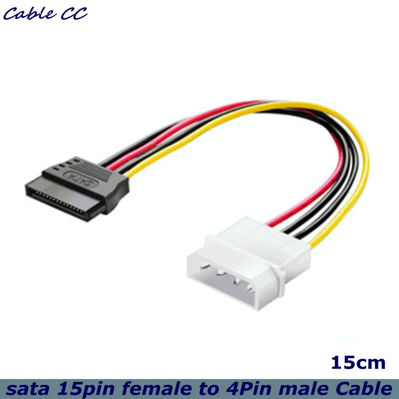 

SATA Power Extension Cable Serial ATA 15-pin for Molex IDE 4-pin, The Best Price for The Mother Power Supply of HDD Hard Drive