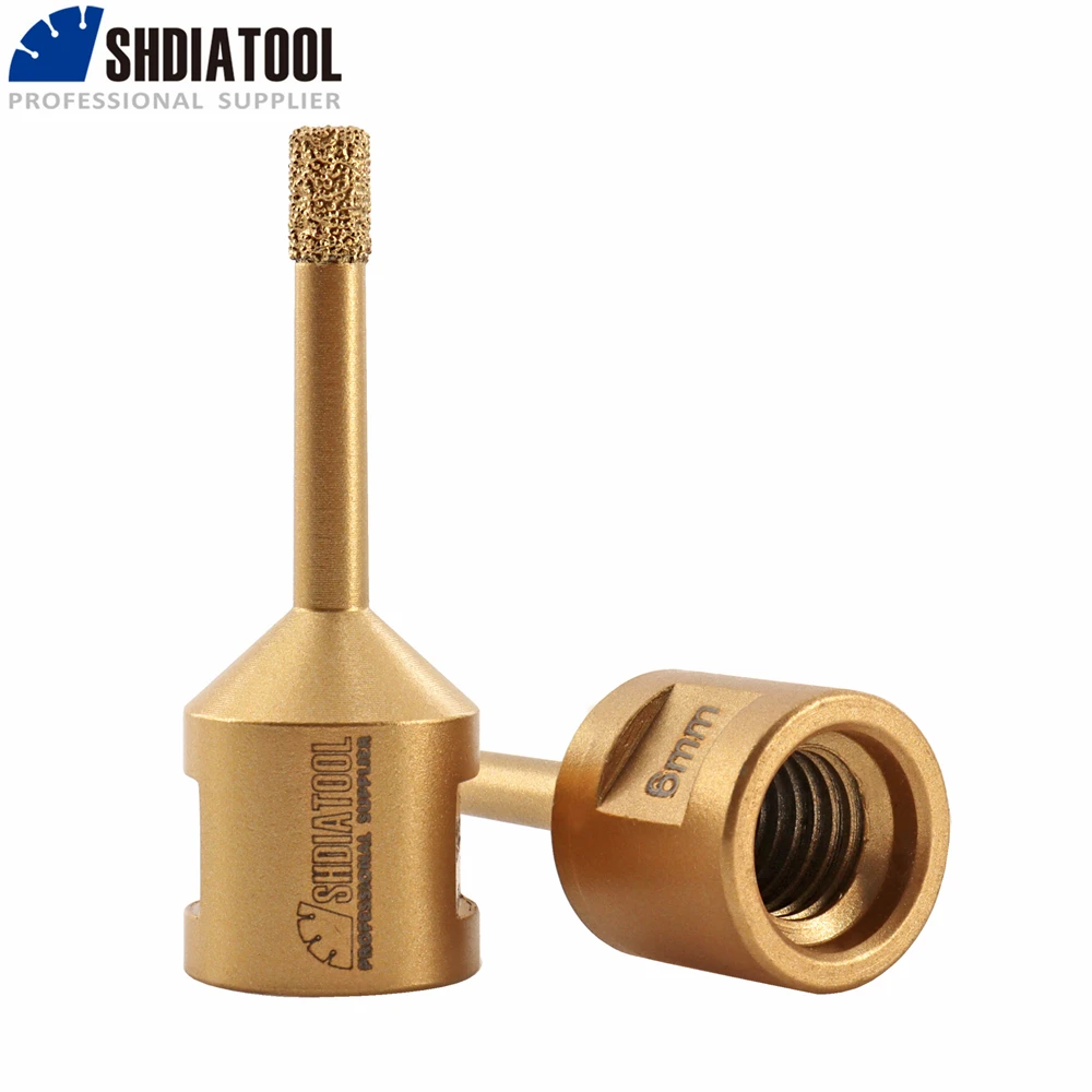SHDIATOOL 2 szt. 4-16mm wiertła diamentowe M14 gwint frez porcelany szlifierki kątowej ceramika kamionkowa do płytek marmurowych