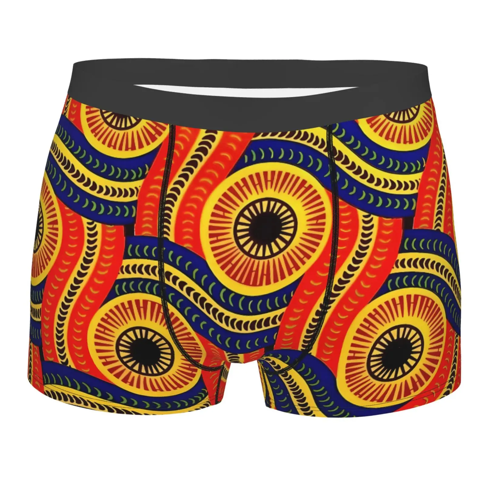 

African Ethnic Geometric Colorful Pattern Underwear Men Stretch Boxer Briefs Shorts Panties Soft Sexy Underpants for Male