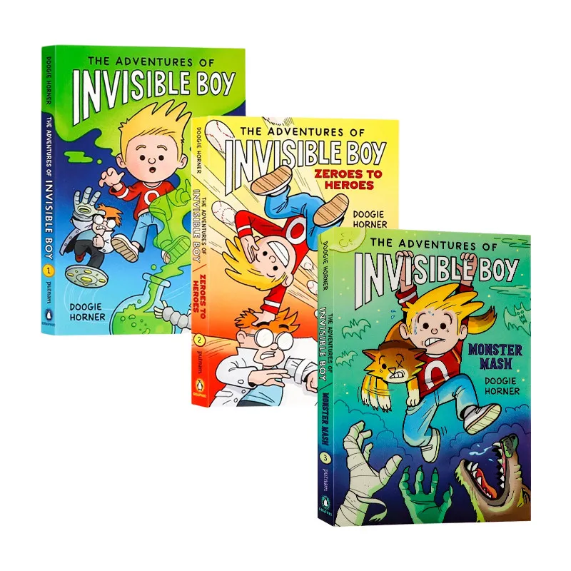 The Adventures Of Invisible Boy 3 Books Set Doogie Horner Kids Superhero Fantasy Storybook Fun Reading For Age 7-10