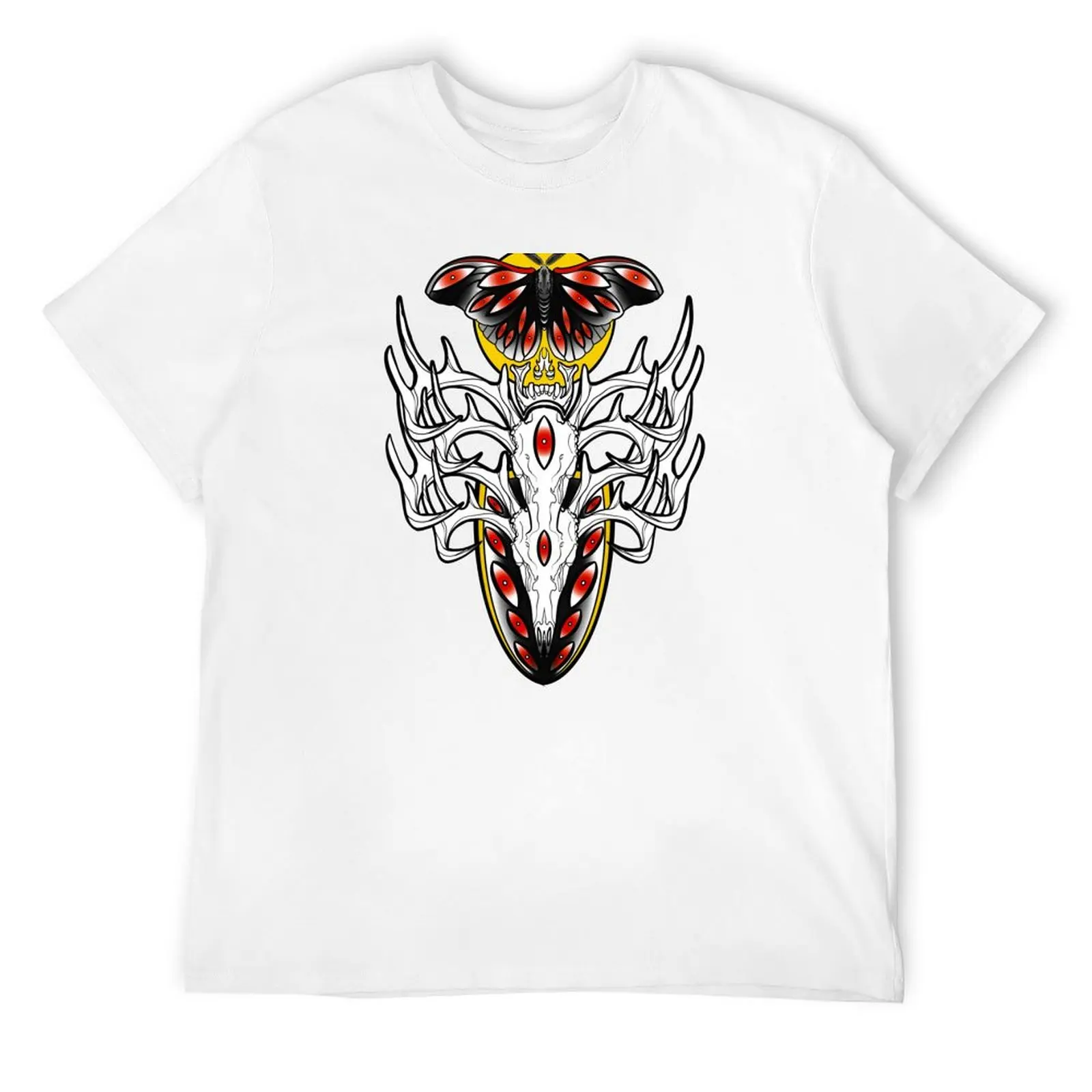 Deer skull T-Shirt baggy shirts cotton graphic tees Personalized t-shirt Men's t-shirt