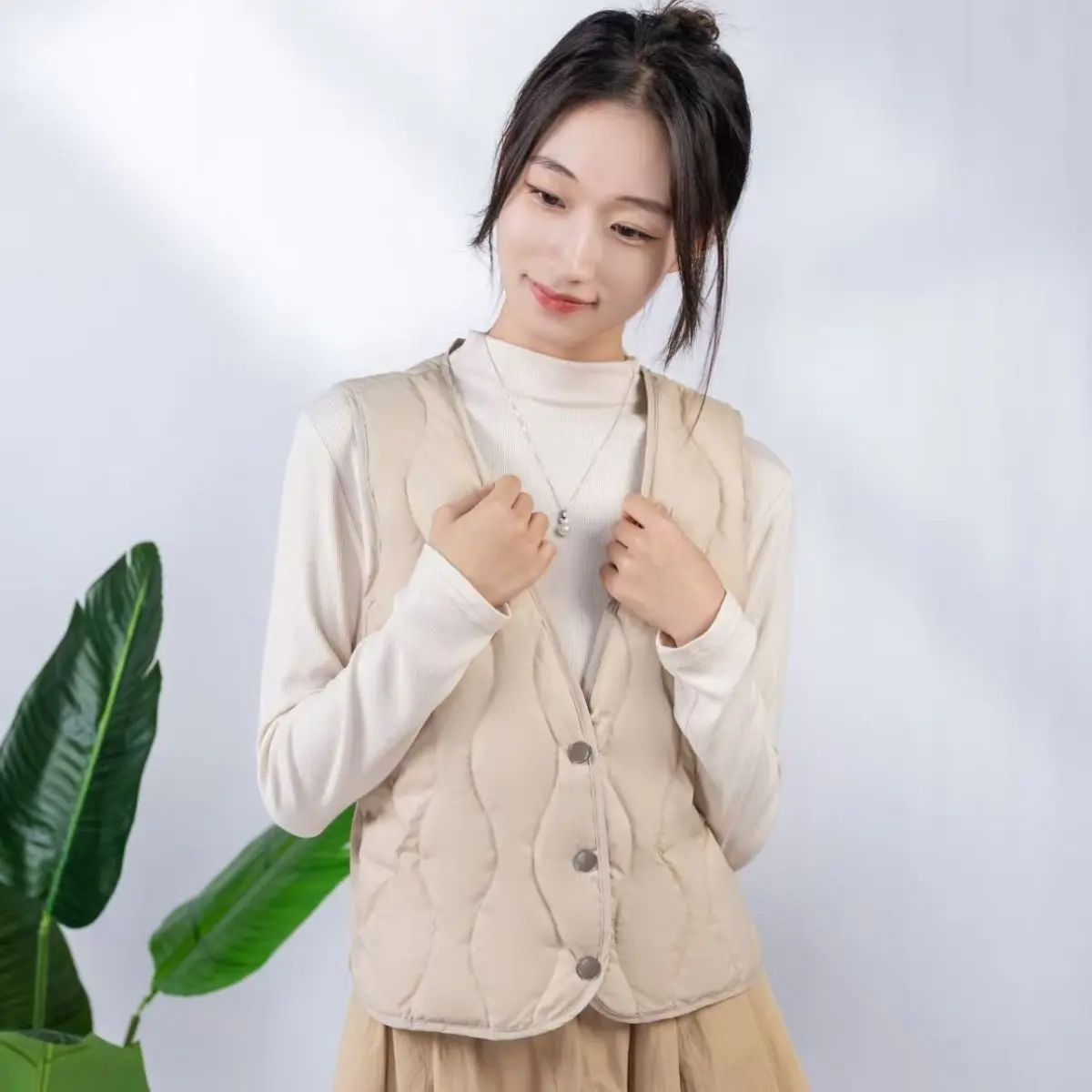 

Жилеты Жилеты Толстый женский жилет Формальный зимний бархатный двухслойный на плюшевой подкладке со съемным воротником Стеганый деловой ретро