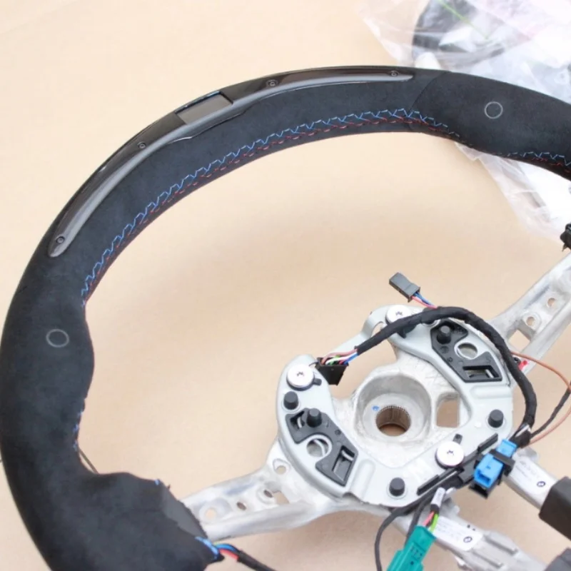 

M Sport Black Leather Steering Wheel with Carbon Paddles LED Trim For BMW E90 F30 F80 M3 F10 M5 F82 M4 F20 F32 F15 Upgrade