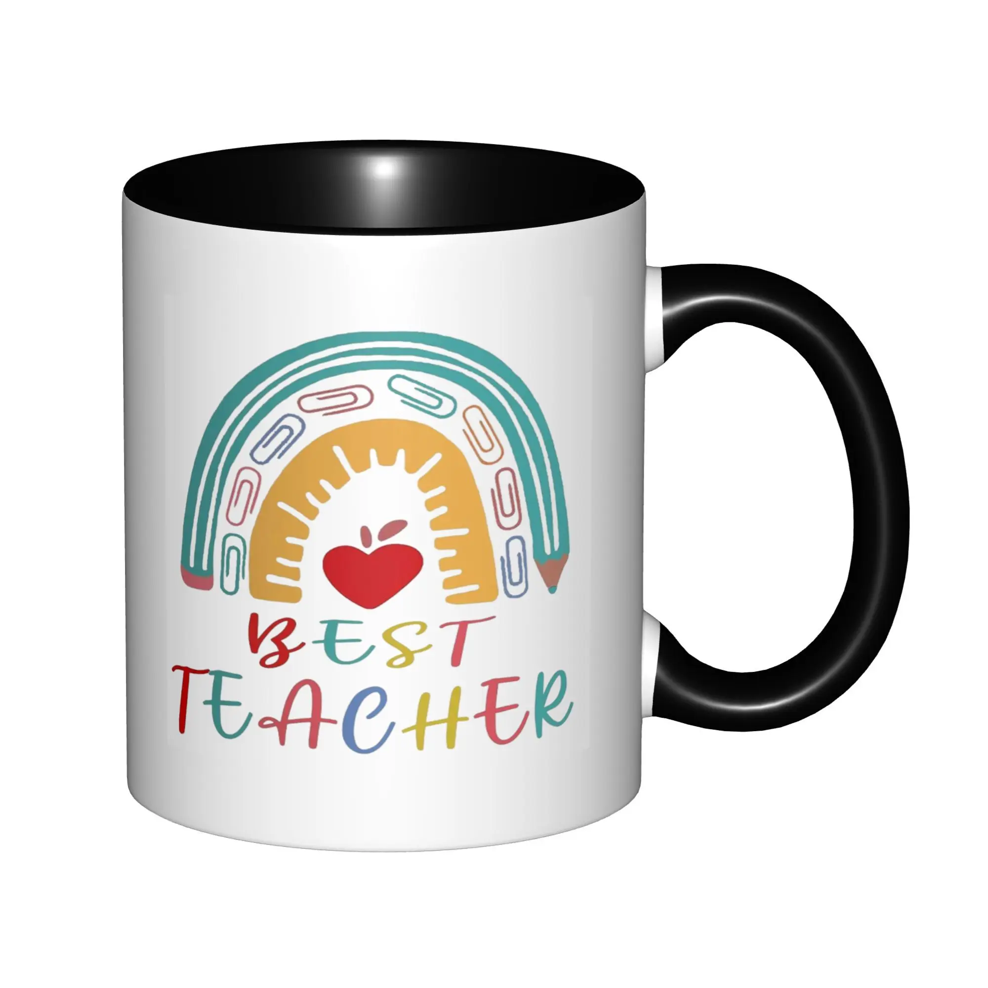

Teacher's Day Mug for Best Teacher Mugs With Black Handle Birthday Coffee Mugs Ceramic Tea Cups 11oz