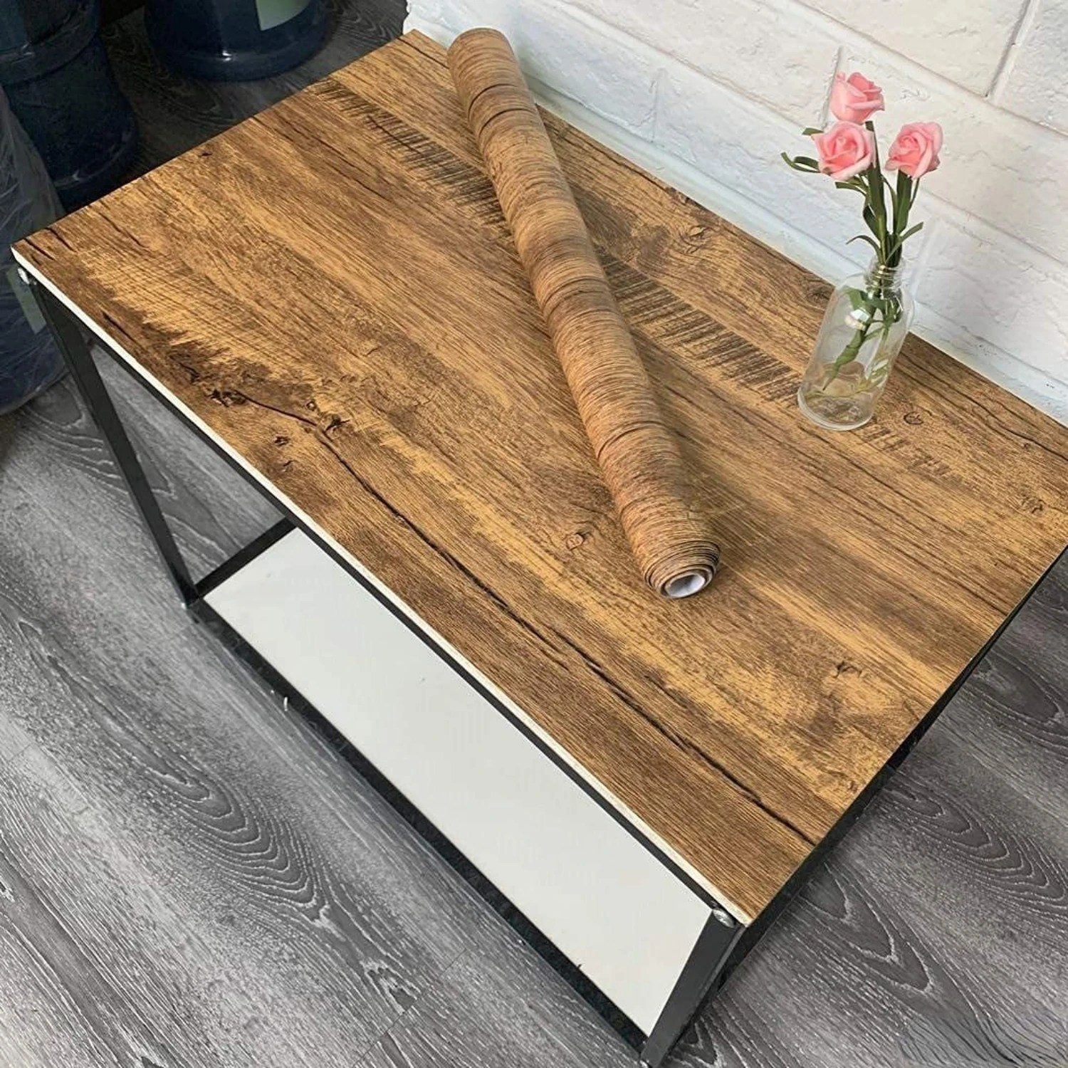 55cm Waterproof Self-Adhesive Vinyl Wood Grain Stickers for Wardrobe Cupboard Table Closet Furniture Home Decor PVC Wood Pattern