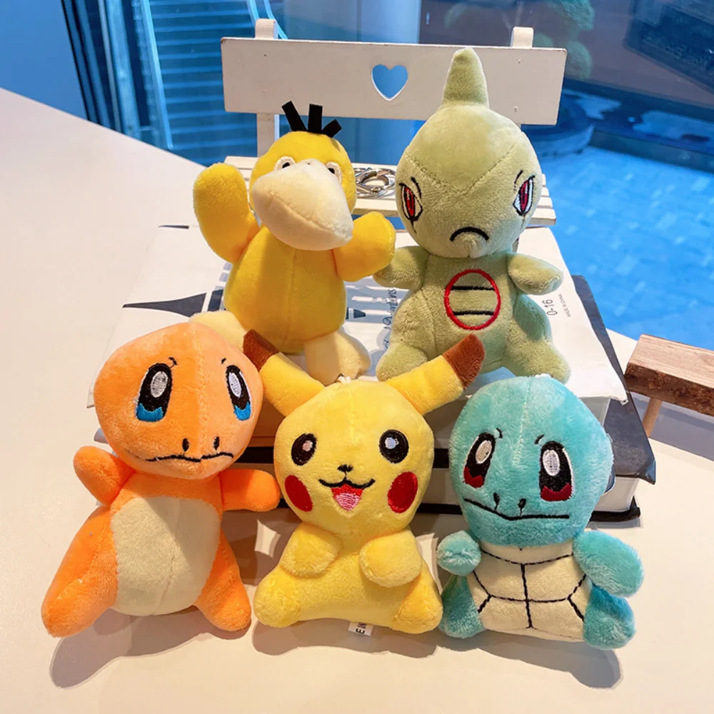 Anime Pokemon Pluche Pop Sleutelhanger Pikachu Psyduck Squirtle Soft Gevulde Sleutelhanger Cartoon Knuffels Tas Accessoires Cadeau Speelgoed