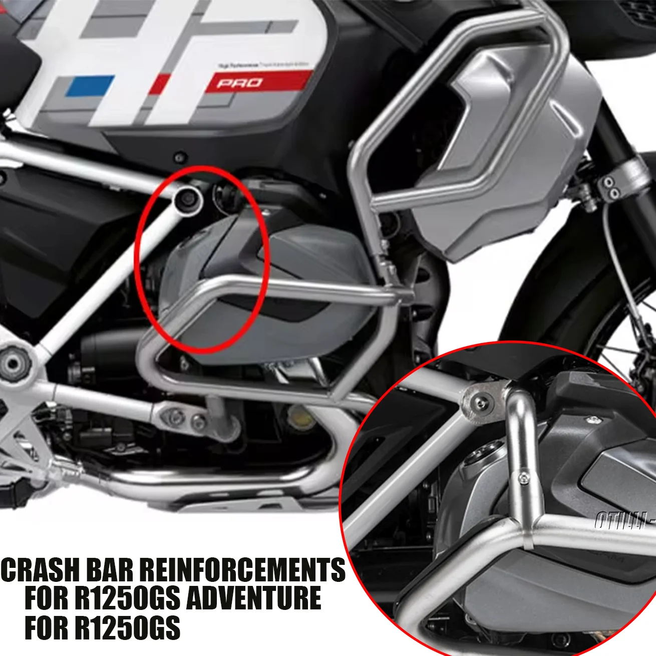 

Extended upper Crash bar Bumper Stainless Steel Tank Guard Protector For BMW R1250GS ADV Adventure ADVENTURE r 1250 gs GSA