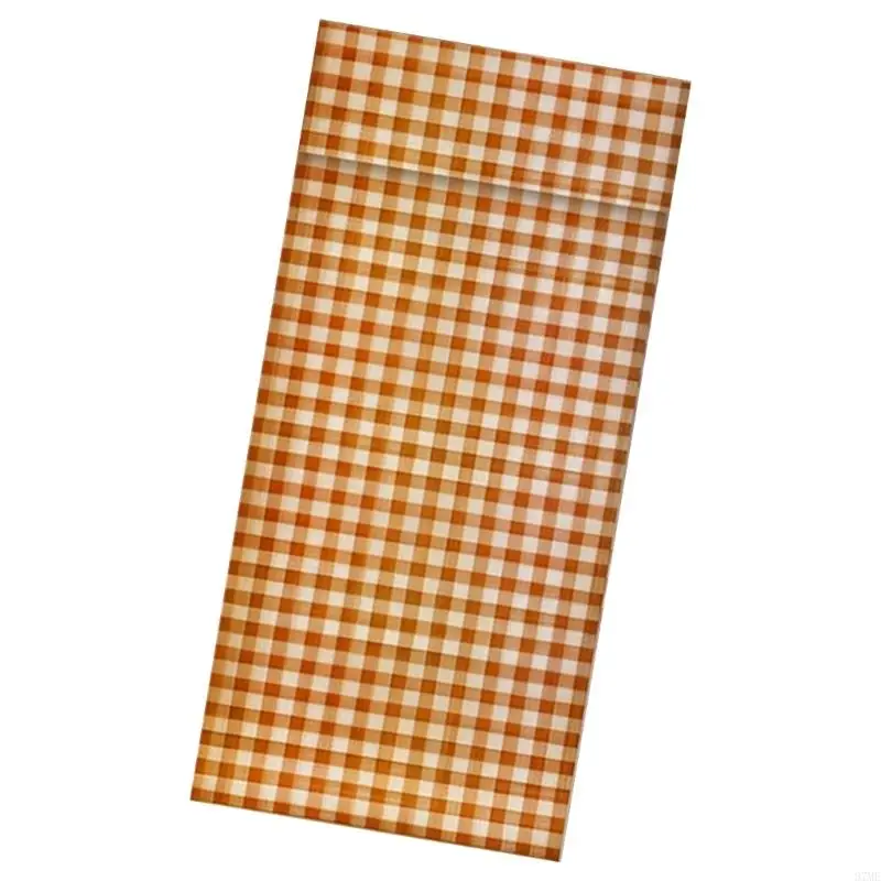 37ME Adhesive Classical Checkered Plaids Door Curtain Dustproof Design Washable Window Shade For Living Room Bedroom Decors