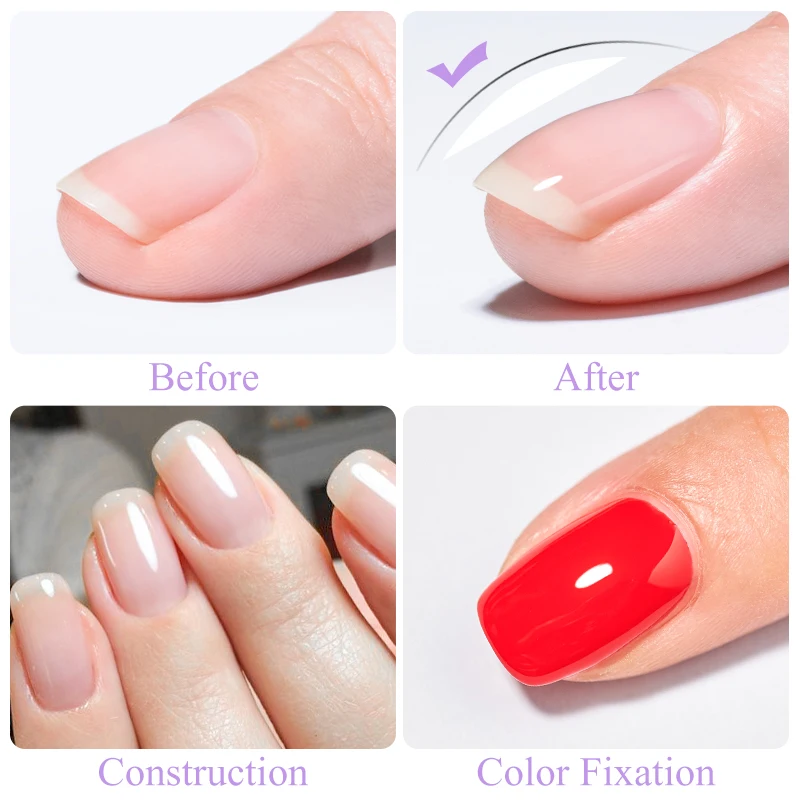 أربعة زنبق 7 مللي تعزيز هلام مسمار البولندية وظيفة هلام قاعدة سميكة هلام معطف فوقي شفاف نقع قبالة الأشعة فوق البنفسجية LED مسمار الفن مانيكير