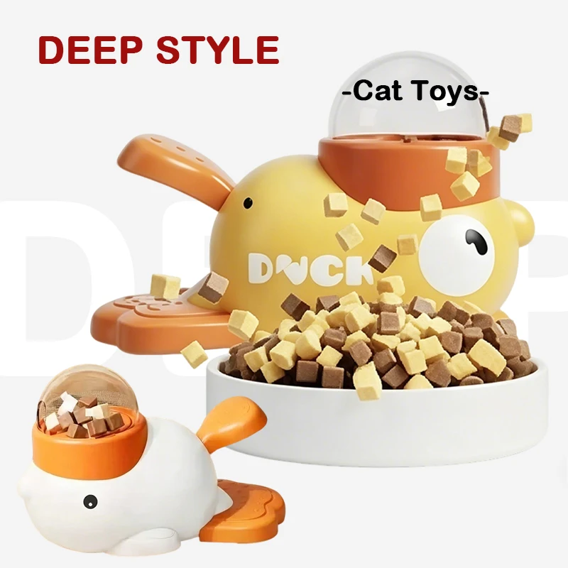 Dog 2-in-1 Interactive Toy Pet Automatic Food Treat Dispenser Cartoon Duck Design Slow Food Pet Snack Feeder for Dog Training