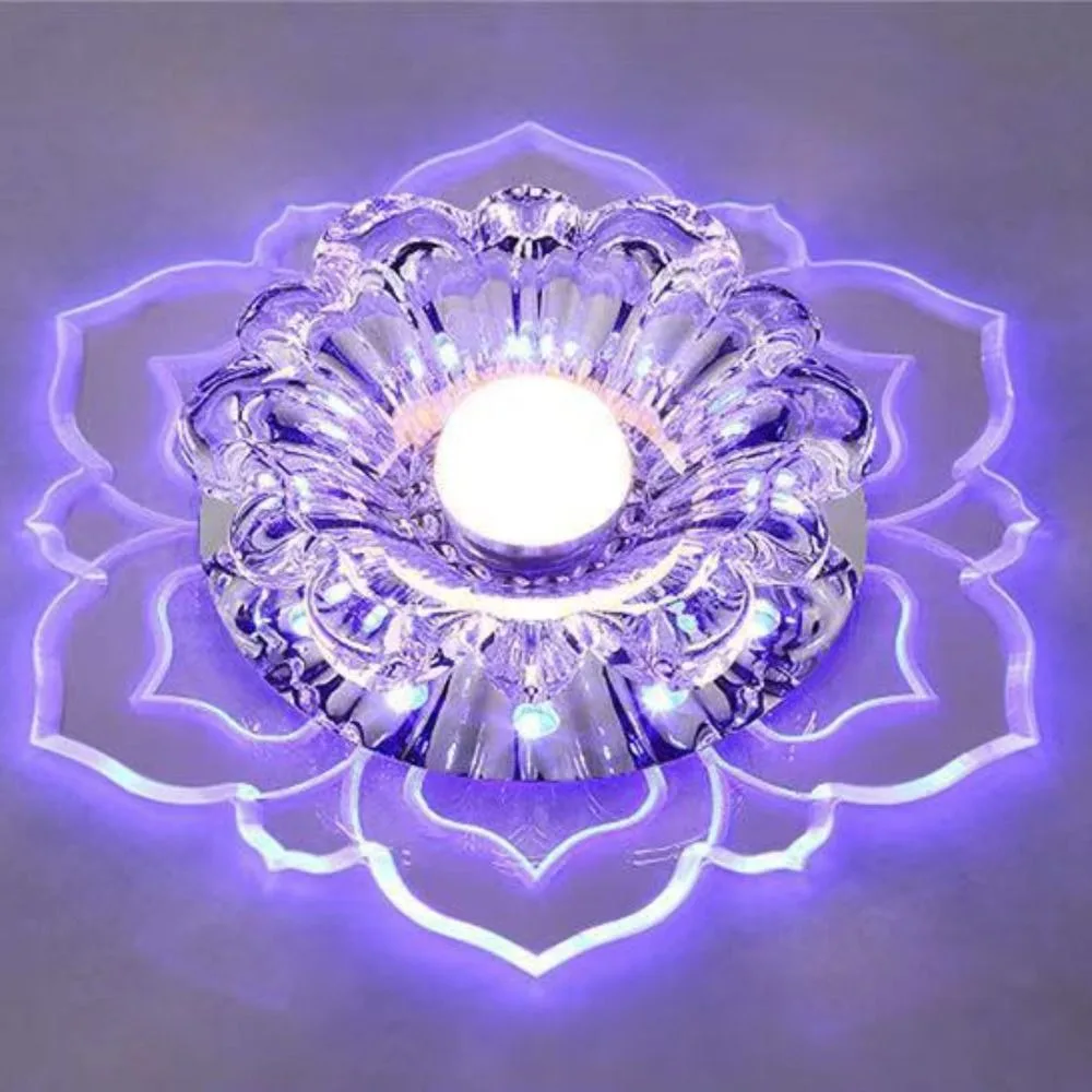 

Простая установка 9 Вт светодиодные потолочные светильники с хрустальными лепестками современный подвесной светильник креативные потолочные прожекторы для кухни