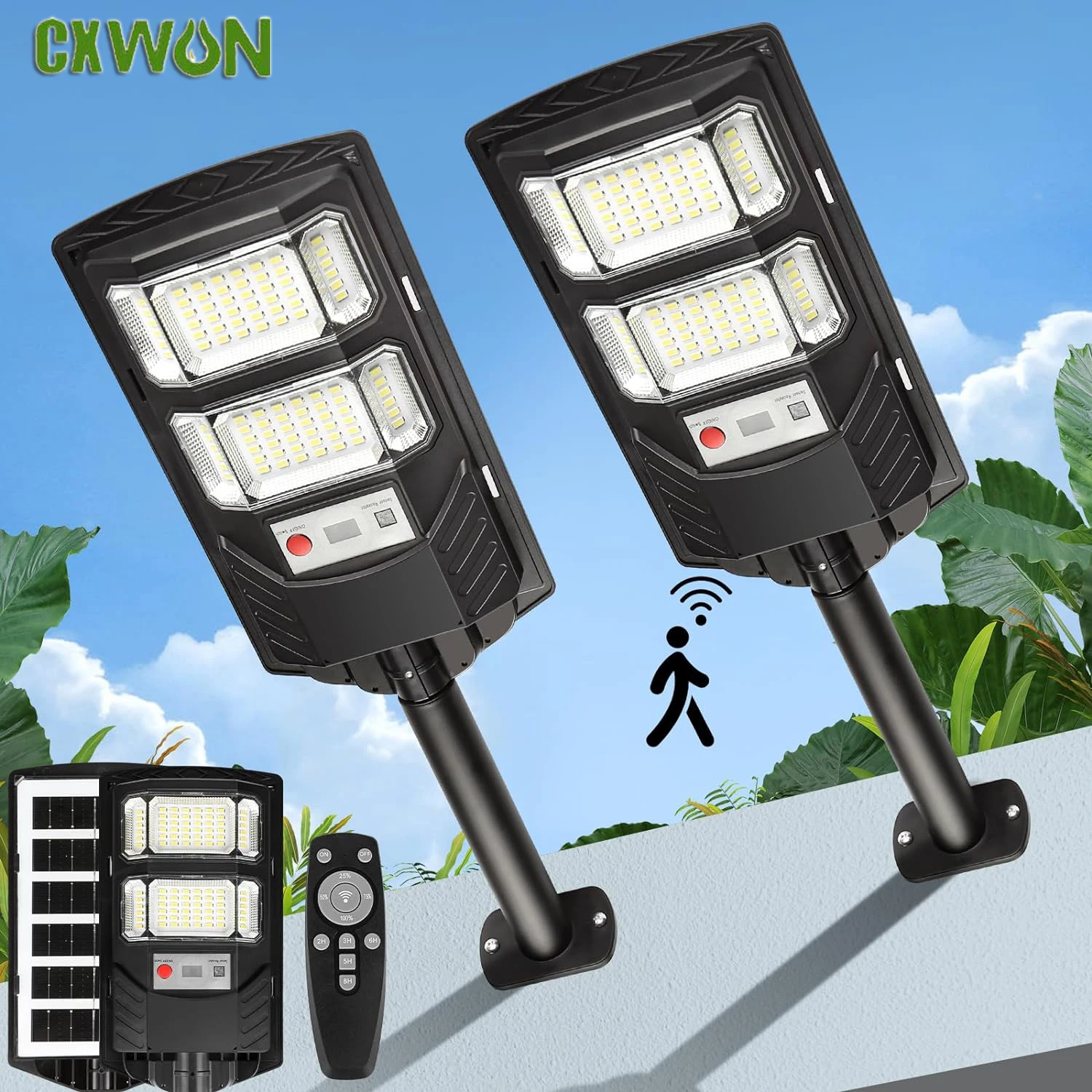 

Solar Powerful Wall Lights Outdoor Sunlight Charge with Motion Sensor Waterproof Street Light Garden Led Solar Spotlight