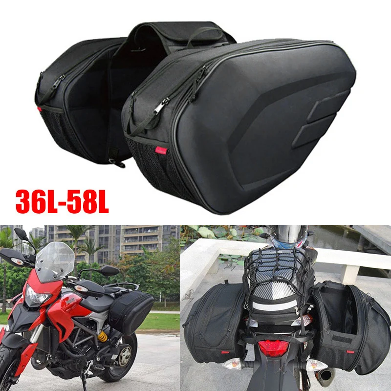 1 Pair Motorcycle Saddle Bags with Waterproof Cover Plastic Sheet 1 Pair Saddle Bag with Waterproof Cover and Plastic Sheet