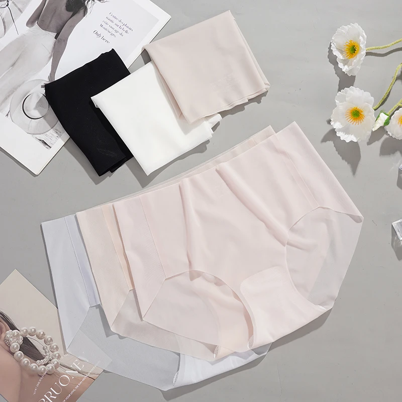 3Pcs Transparent Thong Panties Women Ultra-thin Sense Sexy Female Seamless Low-rise Solid Color T-pants Quick Drying Underwear image 5