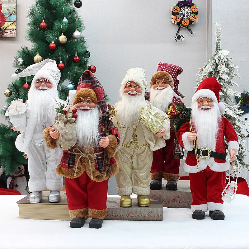 

hot selling 46/49cm Red clothes Gift Santa Claus For house Merry Christmas Kids Big Decorations Ornaments Santa Toy