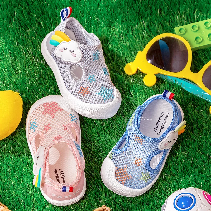 Children's Summer Breathable Air Mesh Sandals Baby Unisex Casual Shoes Anti-slip Soft Sole First Walkers Infant Lightweight Shoe