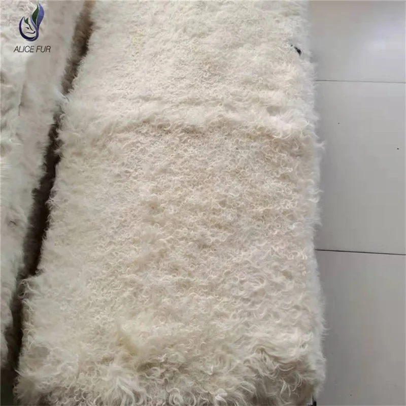 Wholesale Mongolian small Curly Lamb Fur plate Tibet Lamb Fur rugs custom size and colors