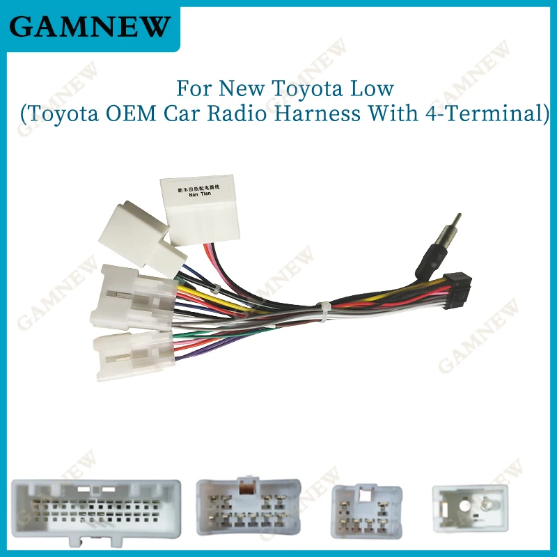 Car Radio 16PIN Adaptor Wiring Harness For Toyota Audio Power Cable Wire Plug Head Unit Harness