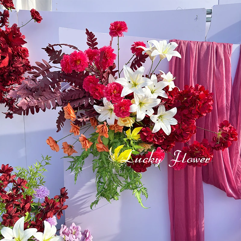 Luxury Artificial Flower Set Wedding Decoration Floral Backdrop Arrangement Road Lead Flower Ball Hang Flower Row Party Decor