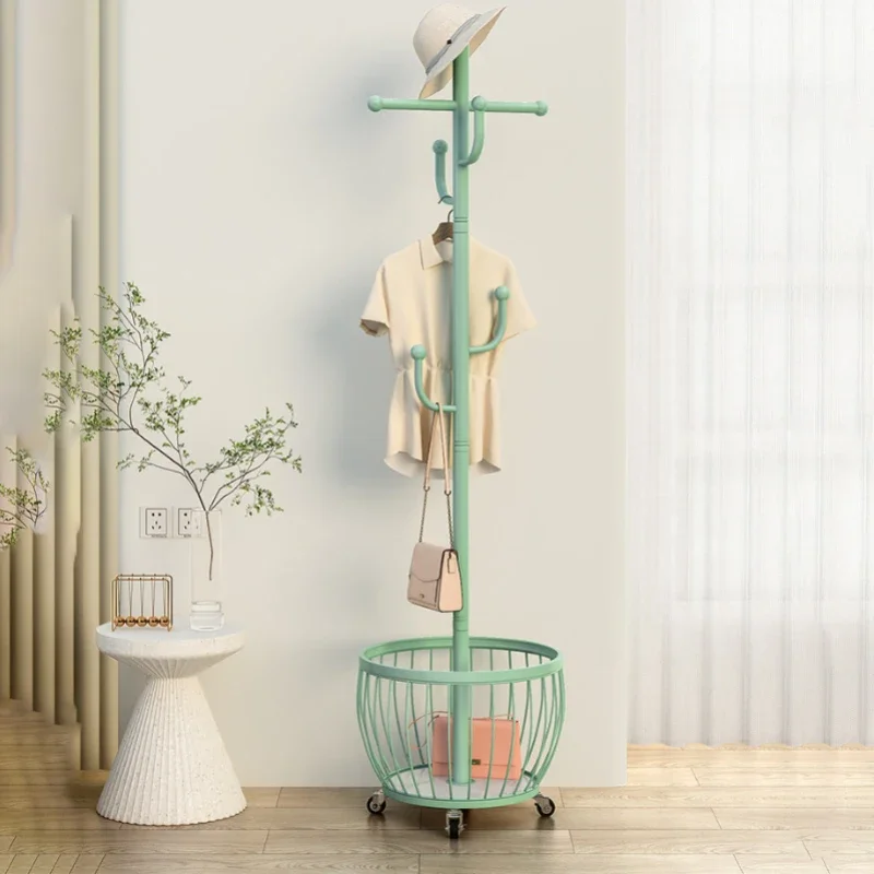 Creative Bedroom Standing Coat Rack Interior Modern Steel Shelf Coat Rack With Wheels Recibidor Para Entrada Storage Furniture