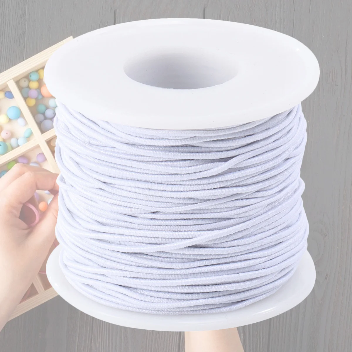

1 Roll Core Spun Elastic Line Strong Wearing Band for DIY Handmade Beads Jewelry Craft Elastic Rope Thread for Bracelet Making