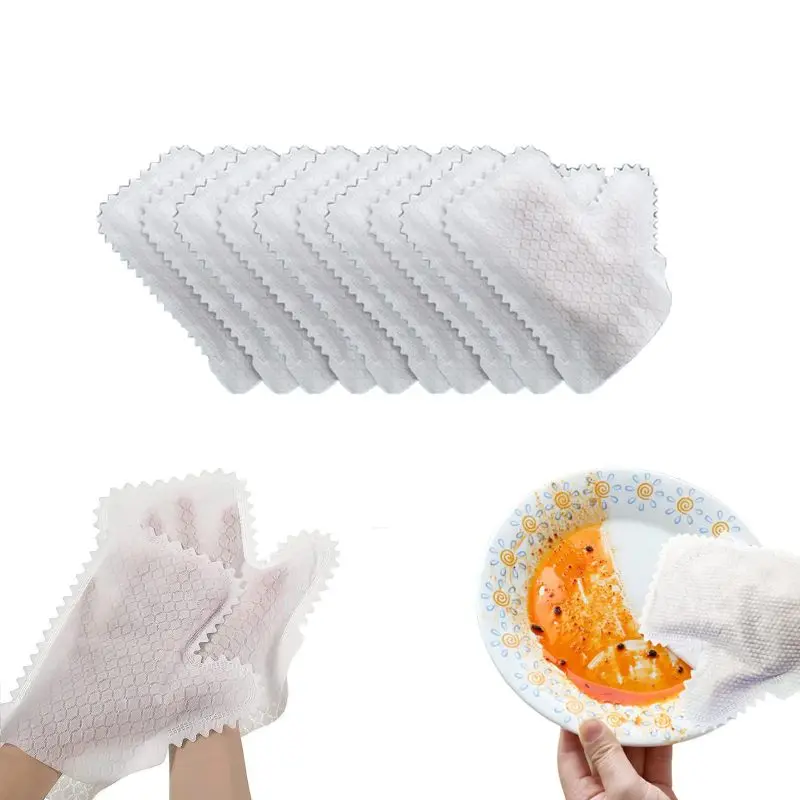 10/20pcs Non-woven Dust Cleaning Gloves Reusable Fish Scale Cleaning Duster Gloves Household Kitchen Cleaning Tool