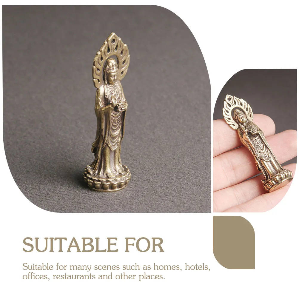 

Guanyin Statue Pendant Budha Decorations Toy Room Sitting Buddha Zen Temple Indoor Brass Statues for Home Office
